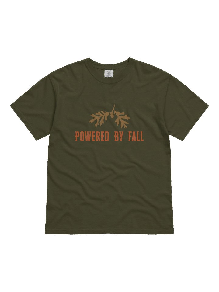 Powered by Fall T-Shirt – Cozy Autumn Graphic Tee for Pumpkin Spice Lovers product image (6)