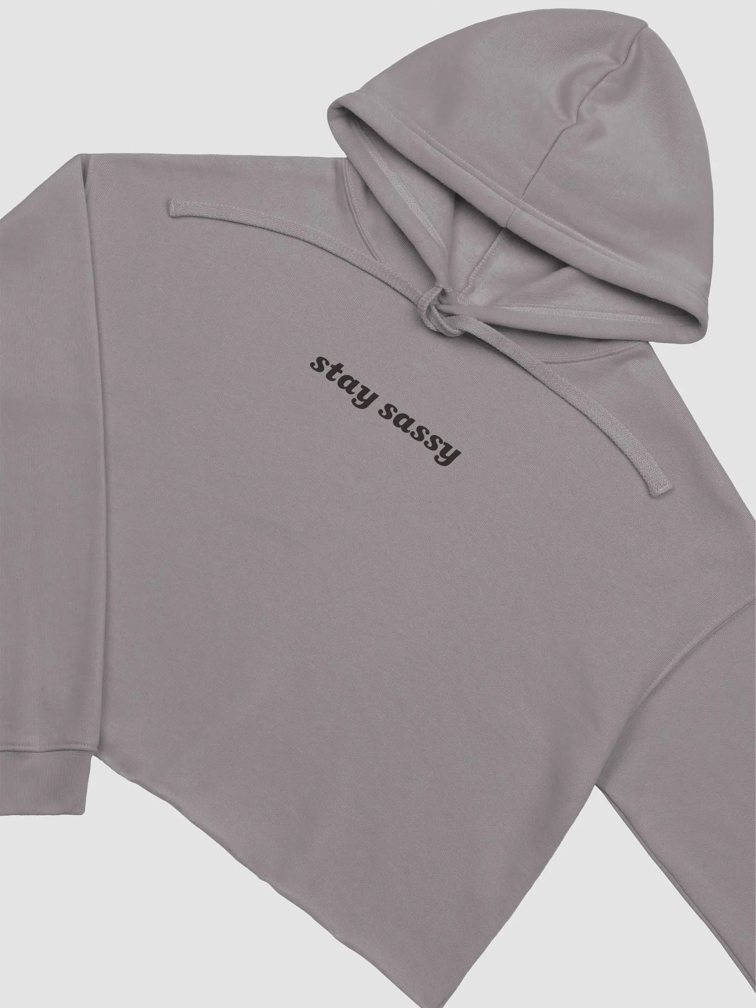 Stay Sassy Cropped Hoodie - Grey product image (3)