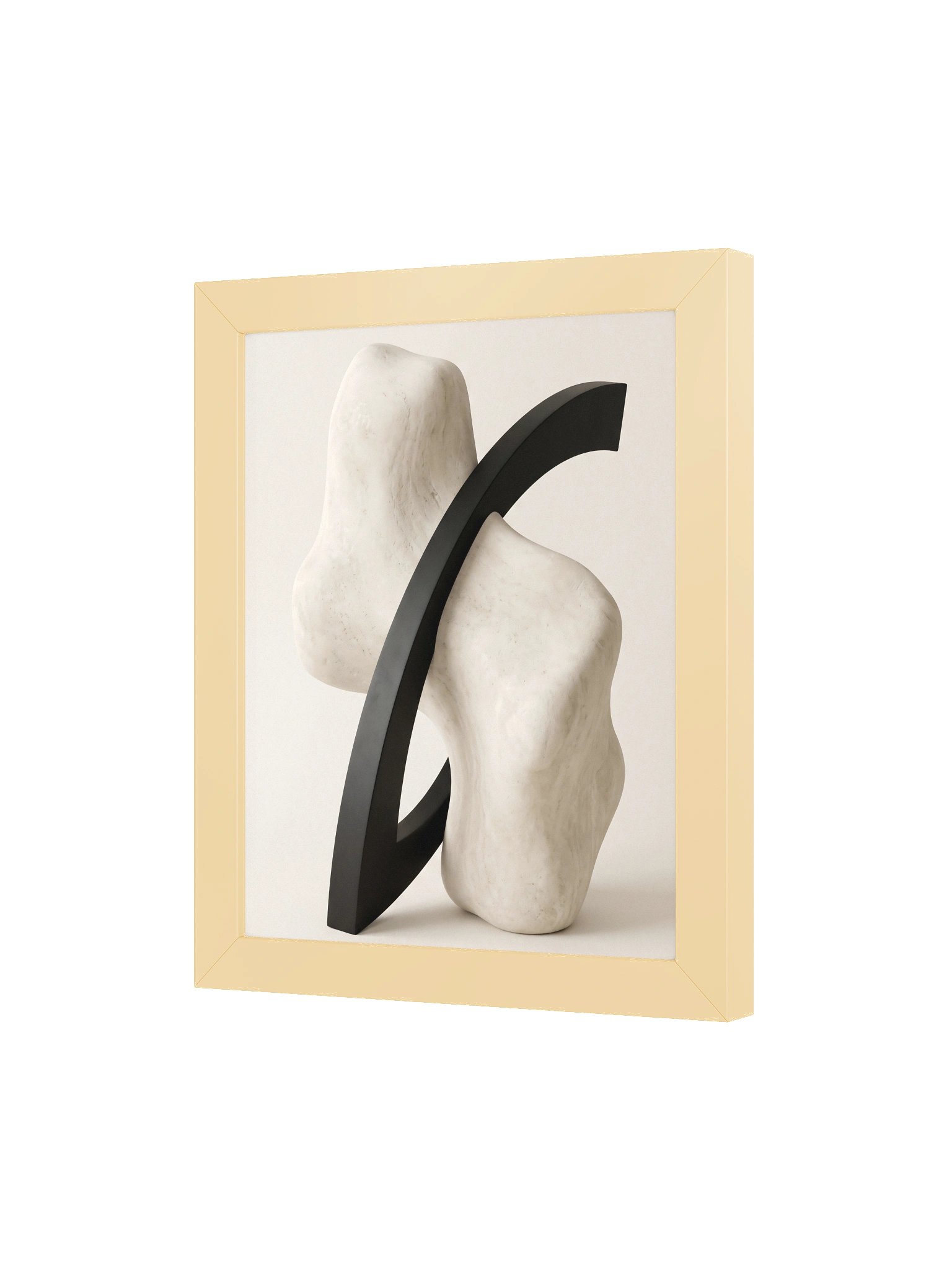 Black Arc & White Mass - Abstract Organic Sculptural Wall Art product image (3)