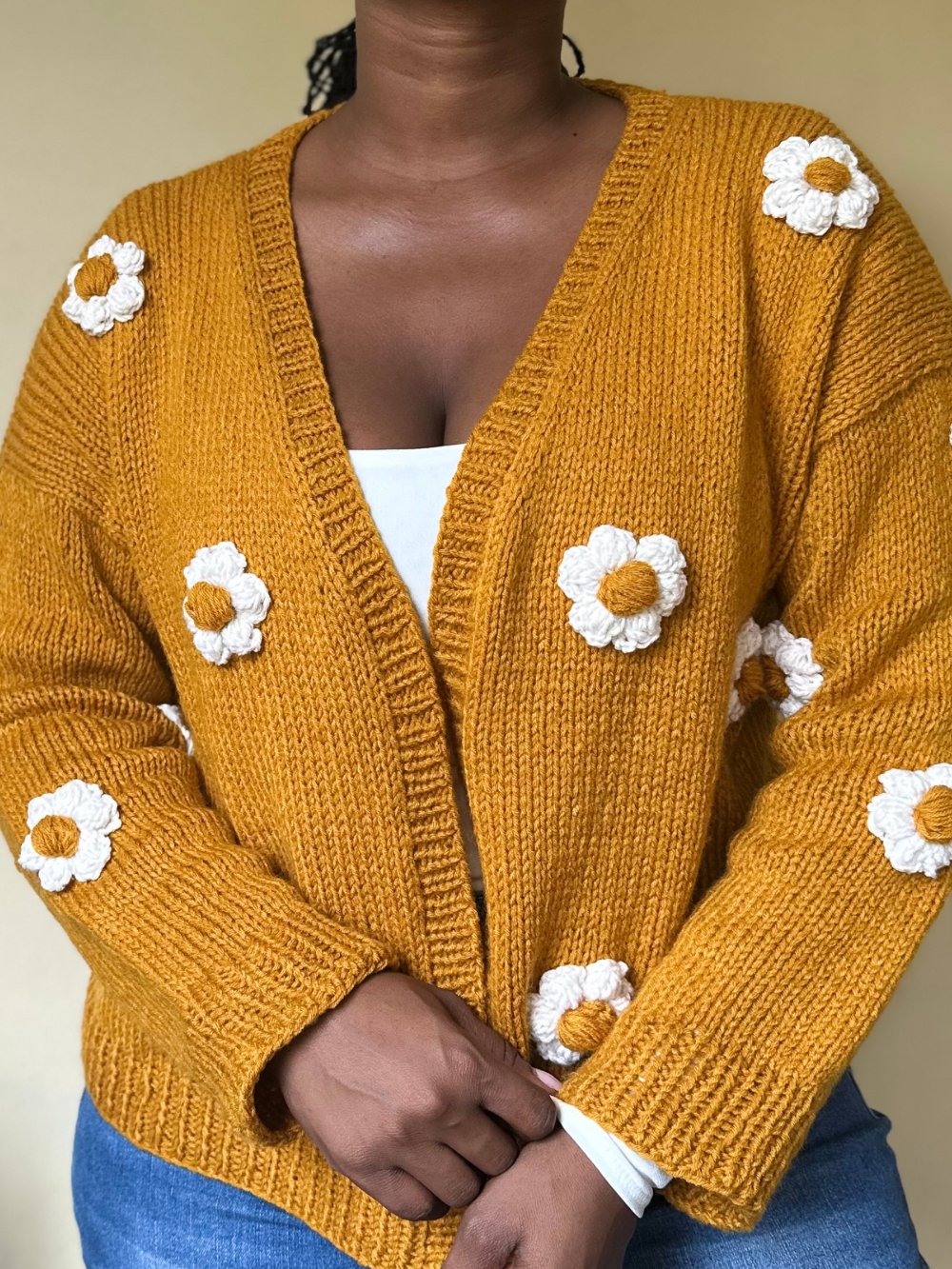 Flower Puff Knitting Cardigan Pattern product image (10)