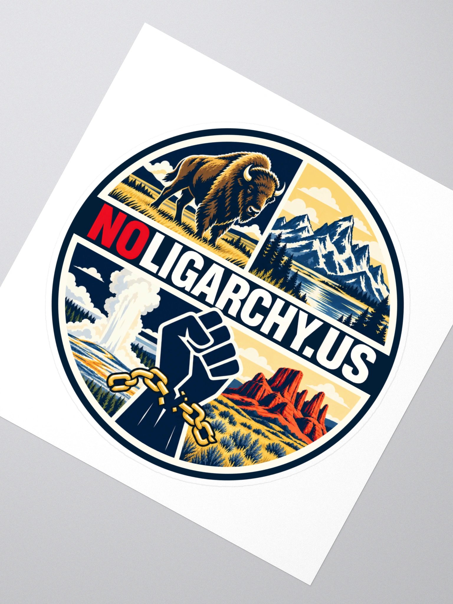 Wyoming NOLIGARCHY.US sticker product image (2)