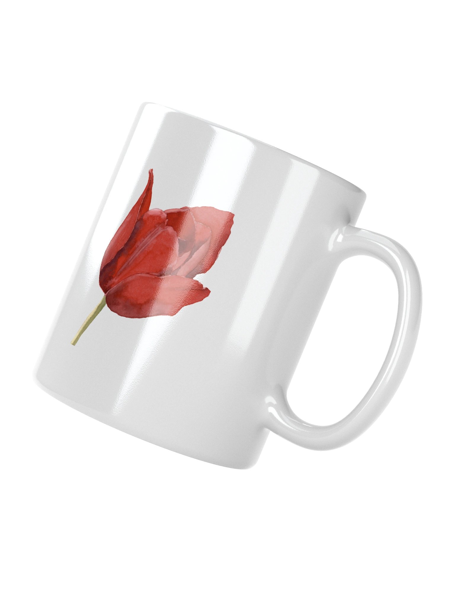 Red Tulip White Glossy Mug product image (2)