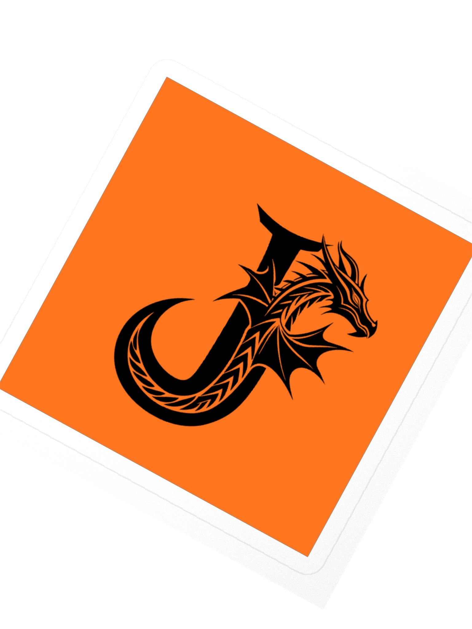 Dragon Letter J Sticker — Monogram Initial J with Fierce Dragon Silhouette product image (2)