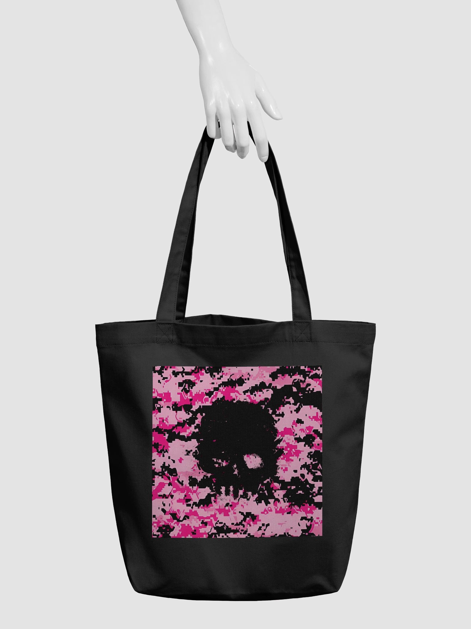Pixelated Skull Chaos Tote Bag product image (3)