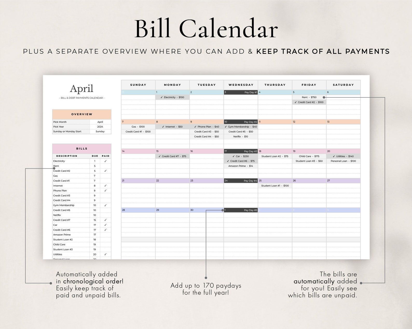Annual Budget + Spreadsheet for Google Sheets product image (5)