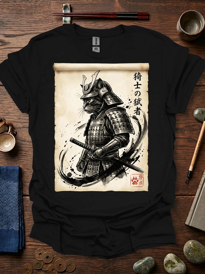 Samurai Cat Scroll T-Shirt product image (11)