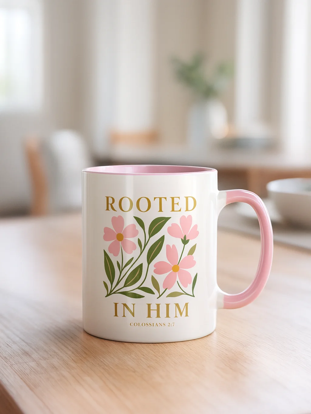 Elegant Floral Christian Mug for Women Inspired by Colossians 2:7 | 11oz & 15oz product image (7)