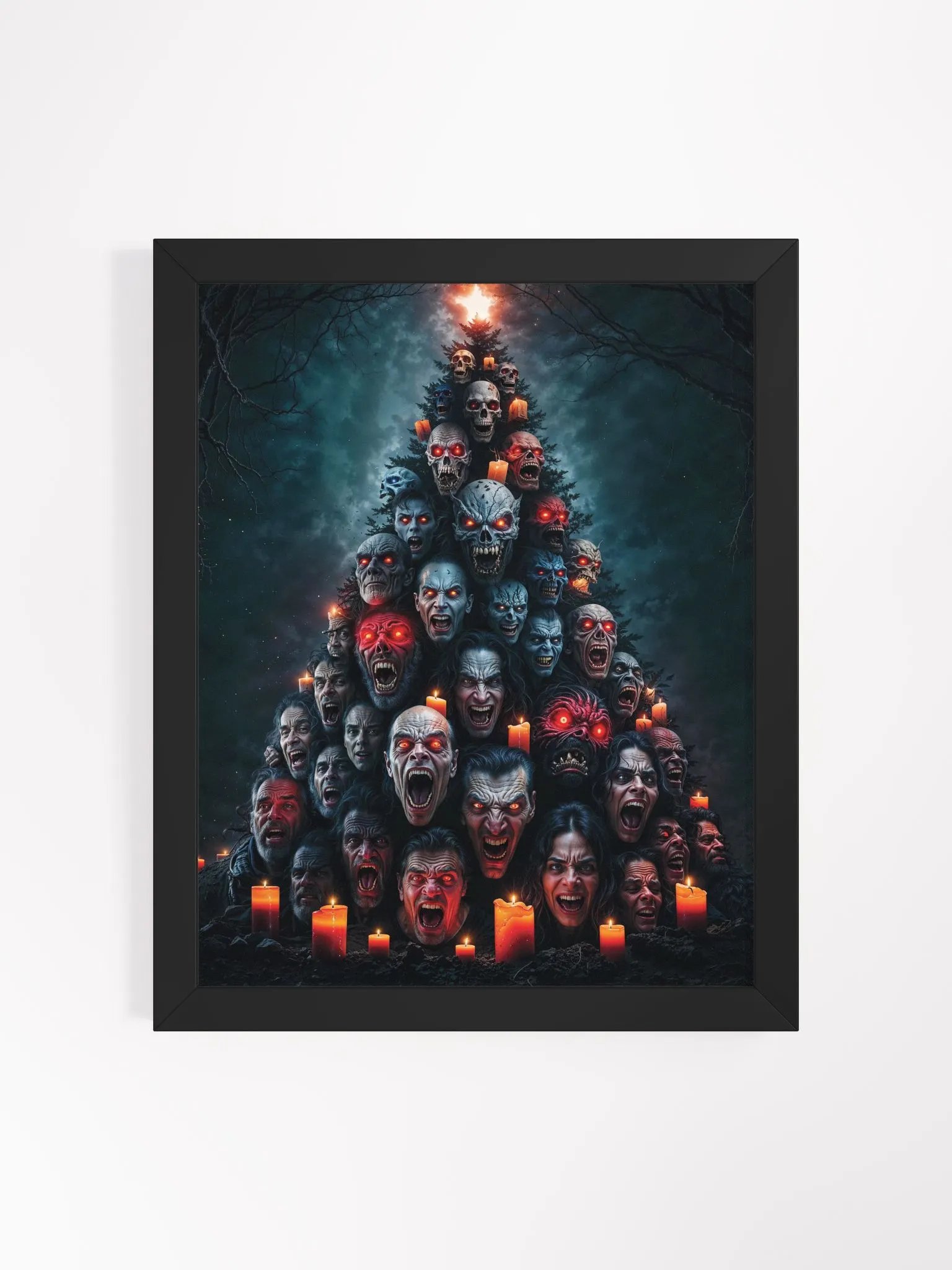 Monstrous Faces Christmas Tree Framed Poster product image (4)