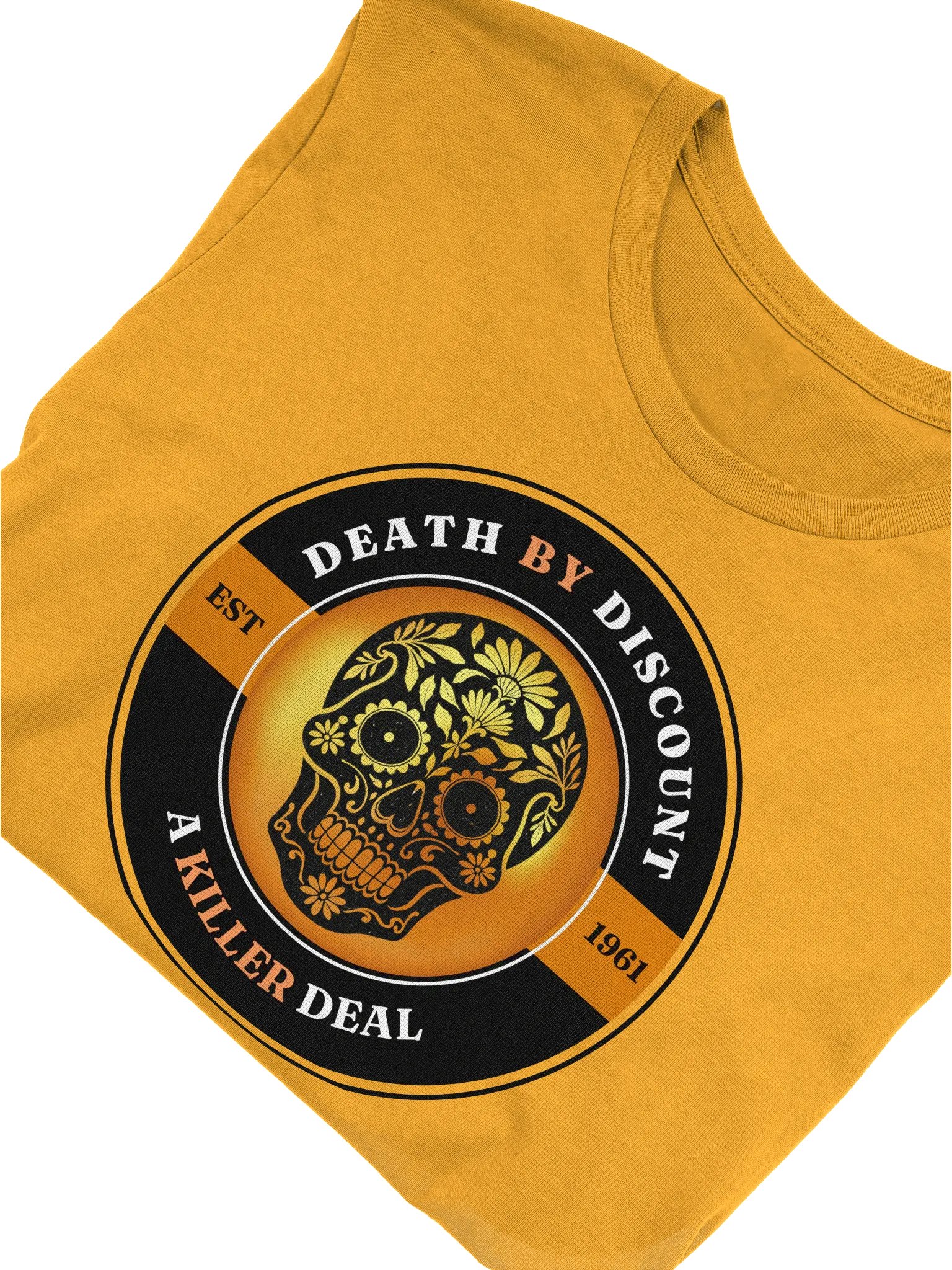 Death by Discount - A Killer Deal Gold Graphic T-Shirt product image (10)