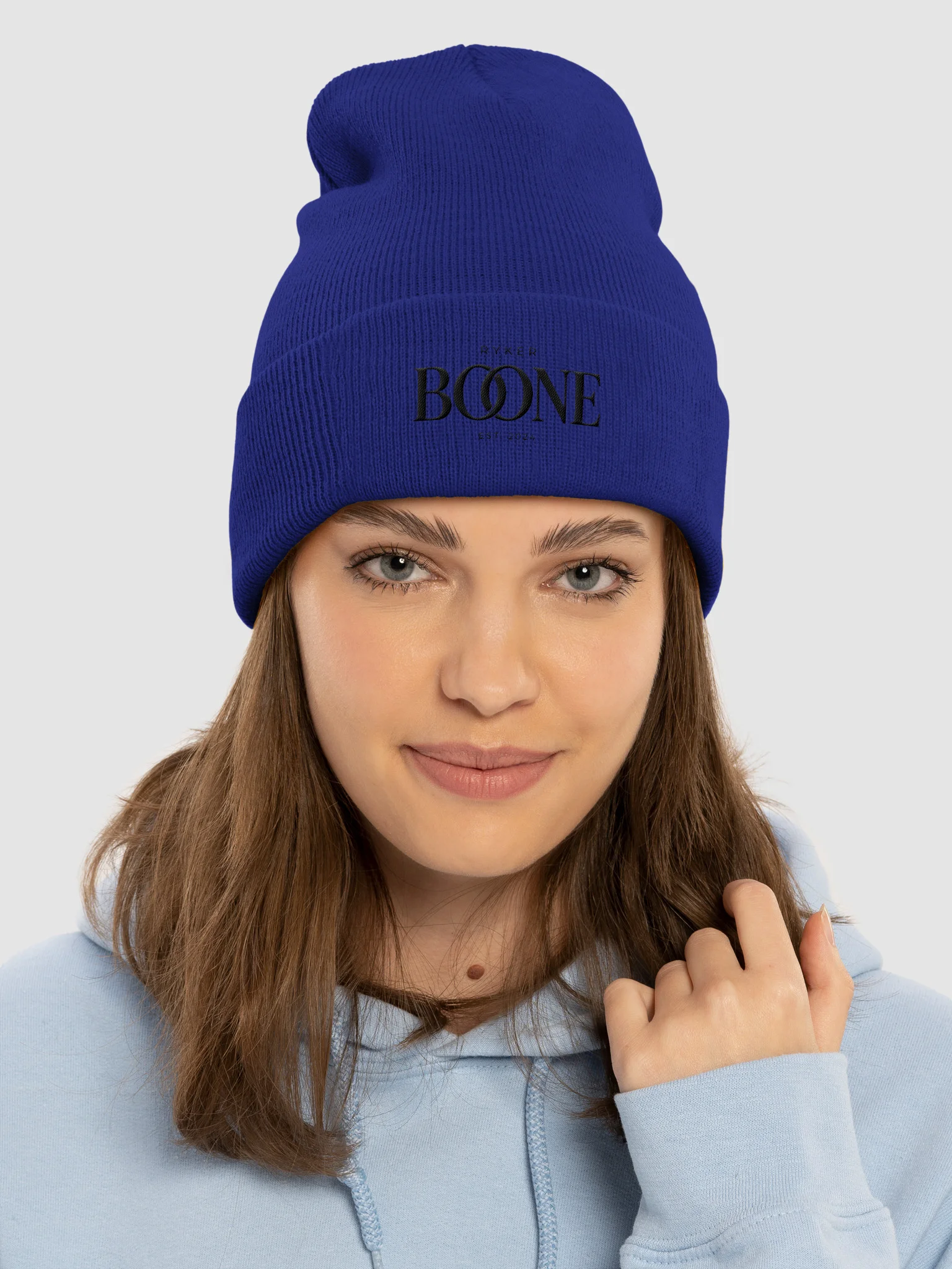 Ryker Boone "Backroad Heartbeat" Yupoong Cuffed Beanie (Black Logo) product image (3)