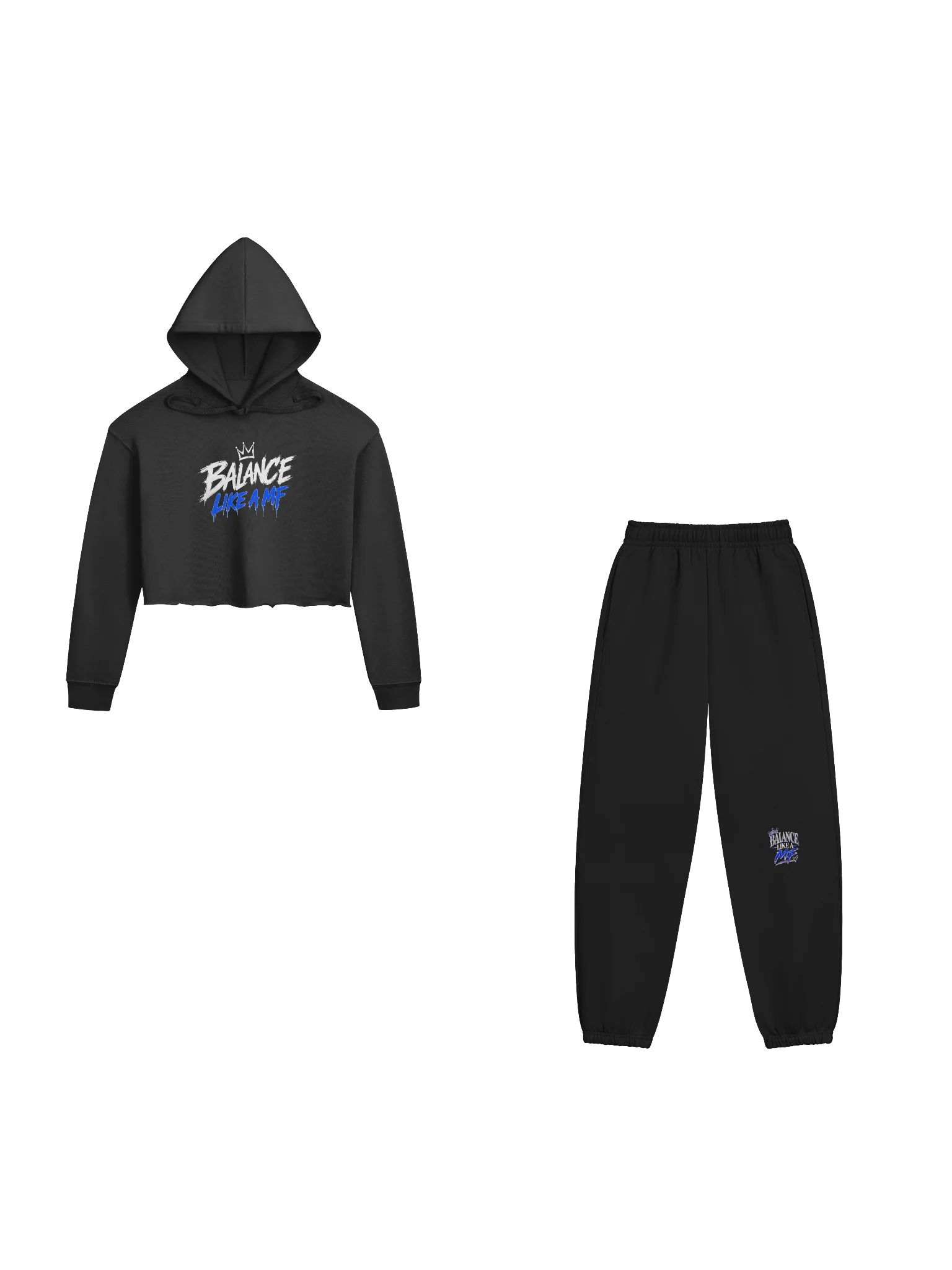 BALANCE LIKE A MF — Women’s Crop Hoodie & Jogger Set product image (1)