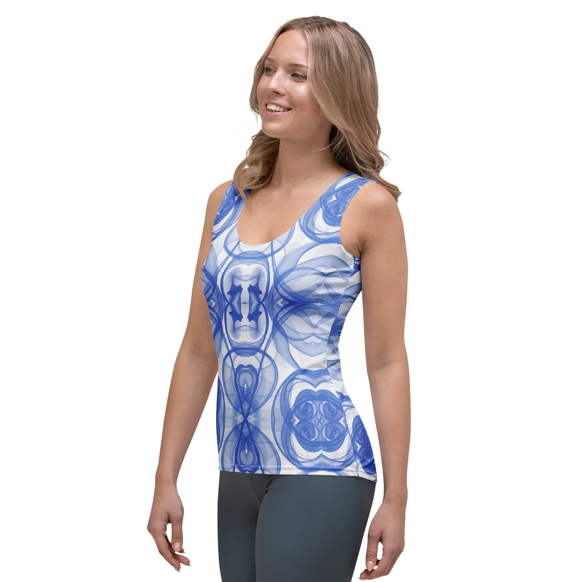 Tank-Top Blue Smoke: Abstraktes Linien-Kaleidoskop product image (5)