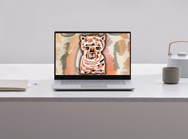 Alpaca Watercolour Desktop Wallpaper product image (1)