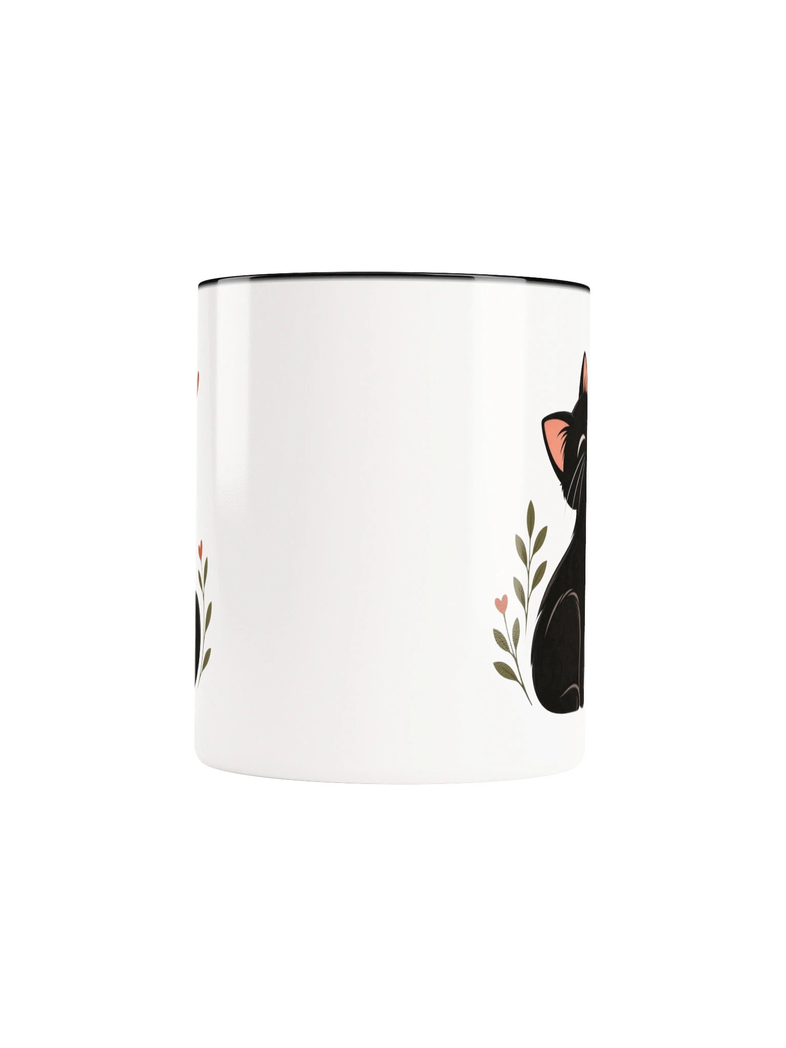 Black Cat Ceramic Mug | Cute Minimalist Cat Coffee Cup & Gift product image (5)