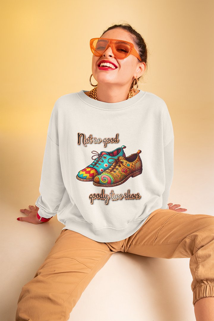 Retro Mismatched Sneakers - 'Not So Good, Goody Two Shoes' Graphic Tee product image (1)