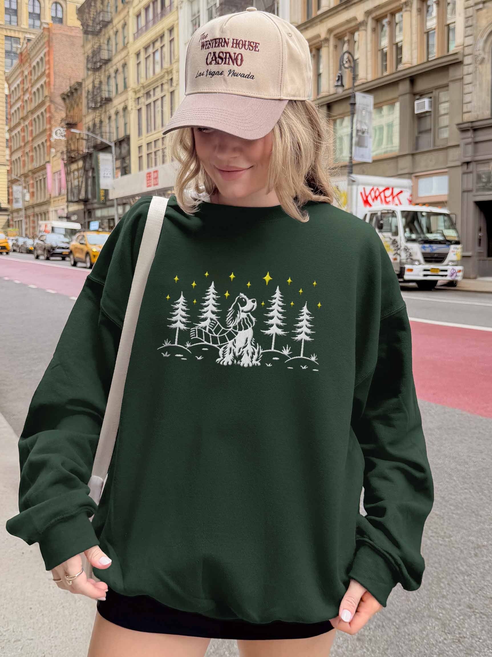English Setter Winter/Christmas Line Art Design Embroidered Sweatshirt product image (2)