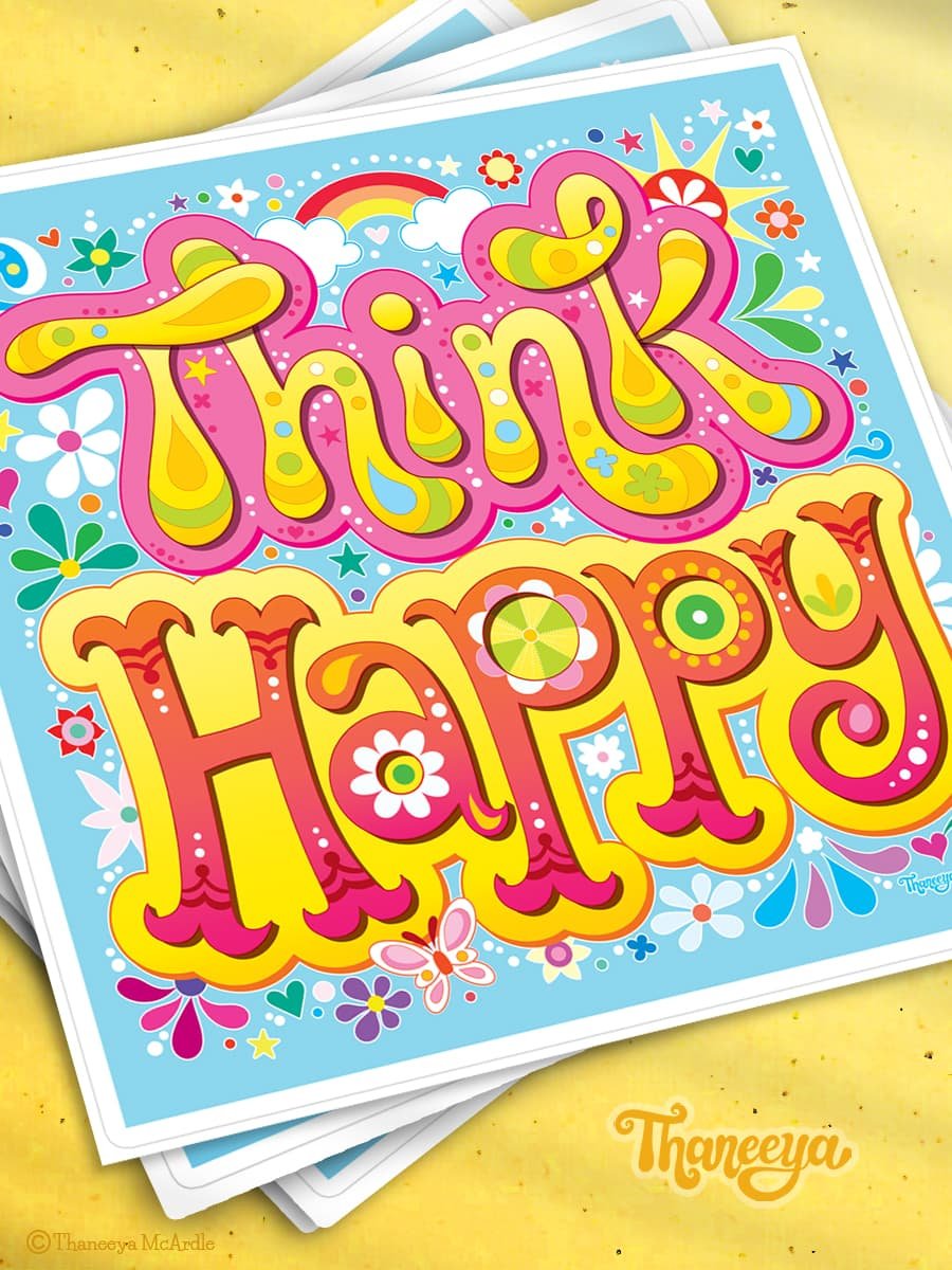 Think Happy Sticker product image (1)