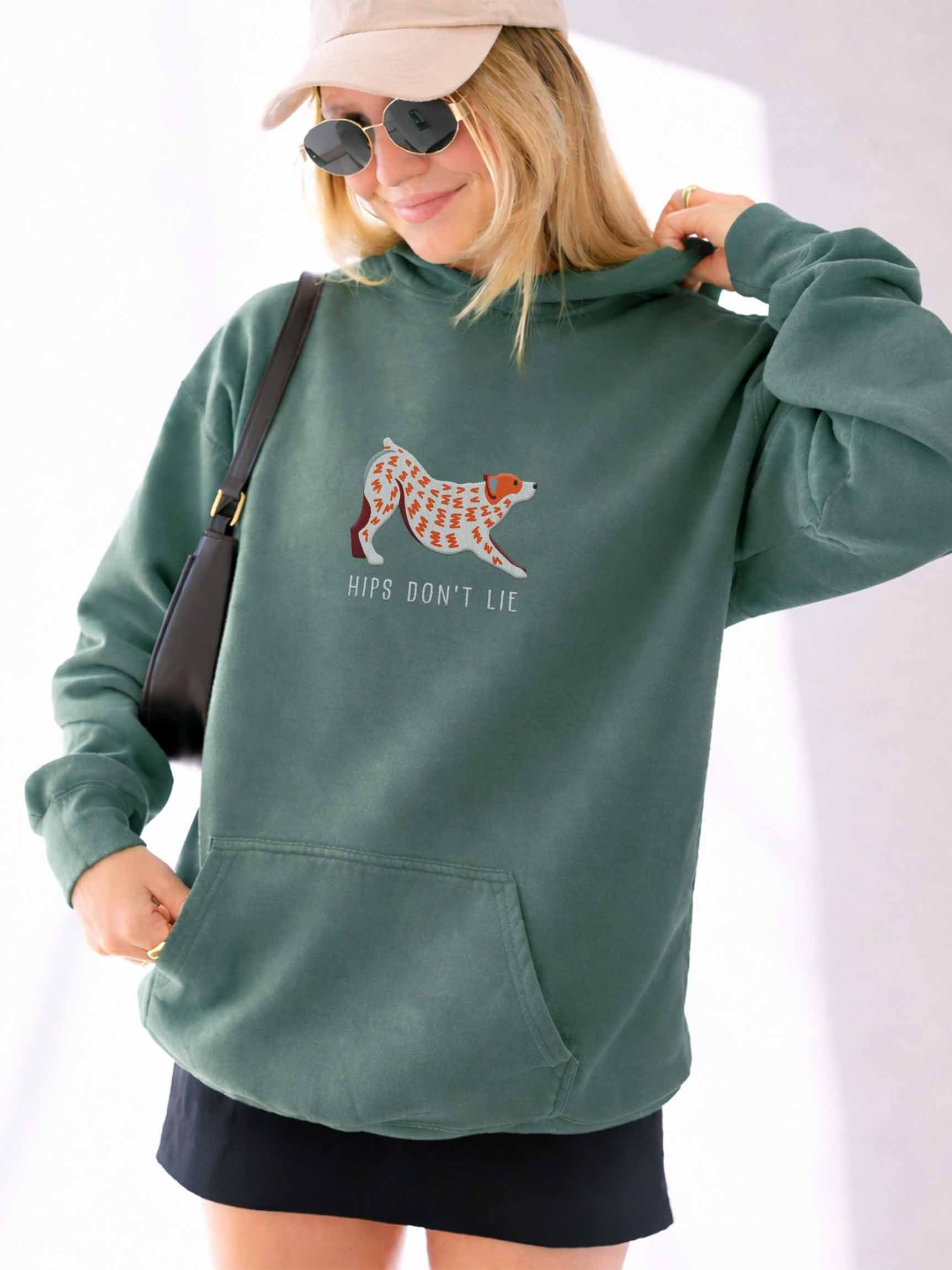 Hips Don't Lie Premium Hoodie (Embroidered) of an Australian Cattle Dog(Red Heeler) product image (2)