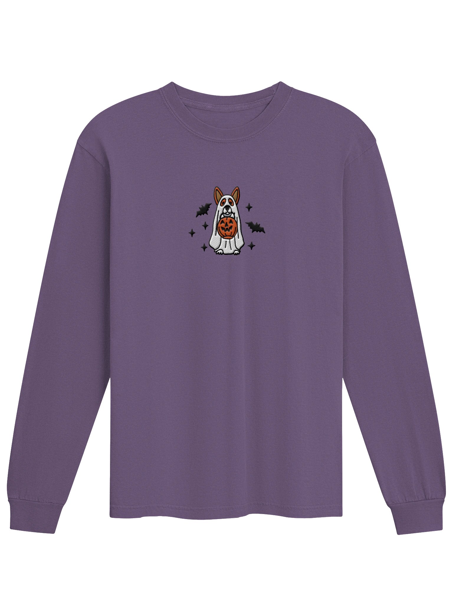 Halloween Pembroke Welsh Corgi(Red) Embroidered Long-sleeved T-Shirt product image (4)