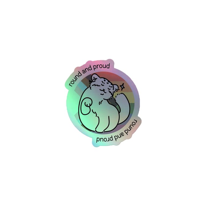 Round and Proud Manul Holo Sticker - Pride Flag Pastels Version product image (1)