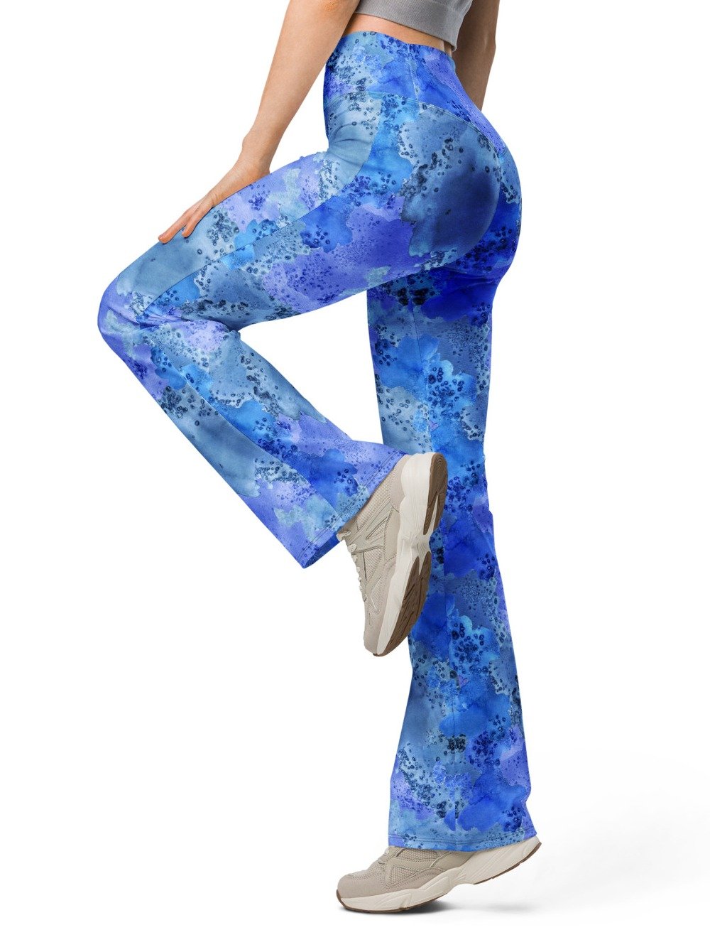 "Ocean Blue" Print Flare Leggings product image (1)