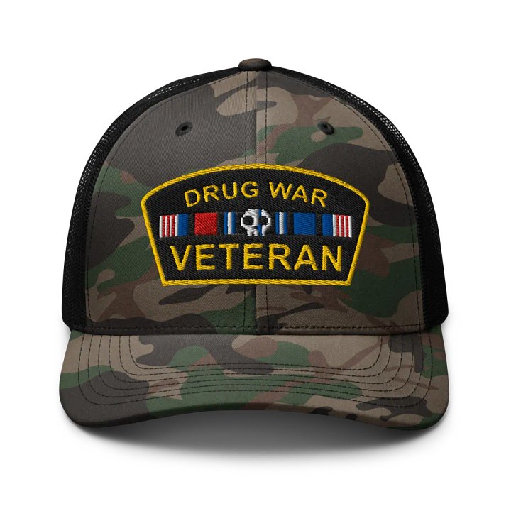 Drug War Veteran Camo Trucker Hat product image (1)