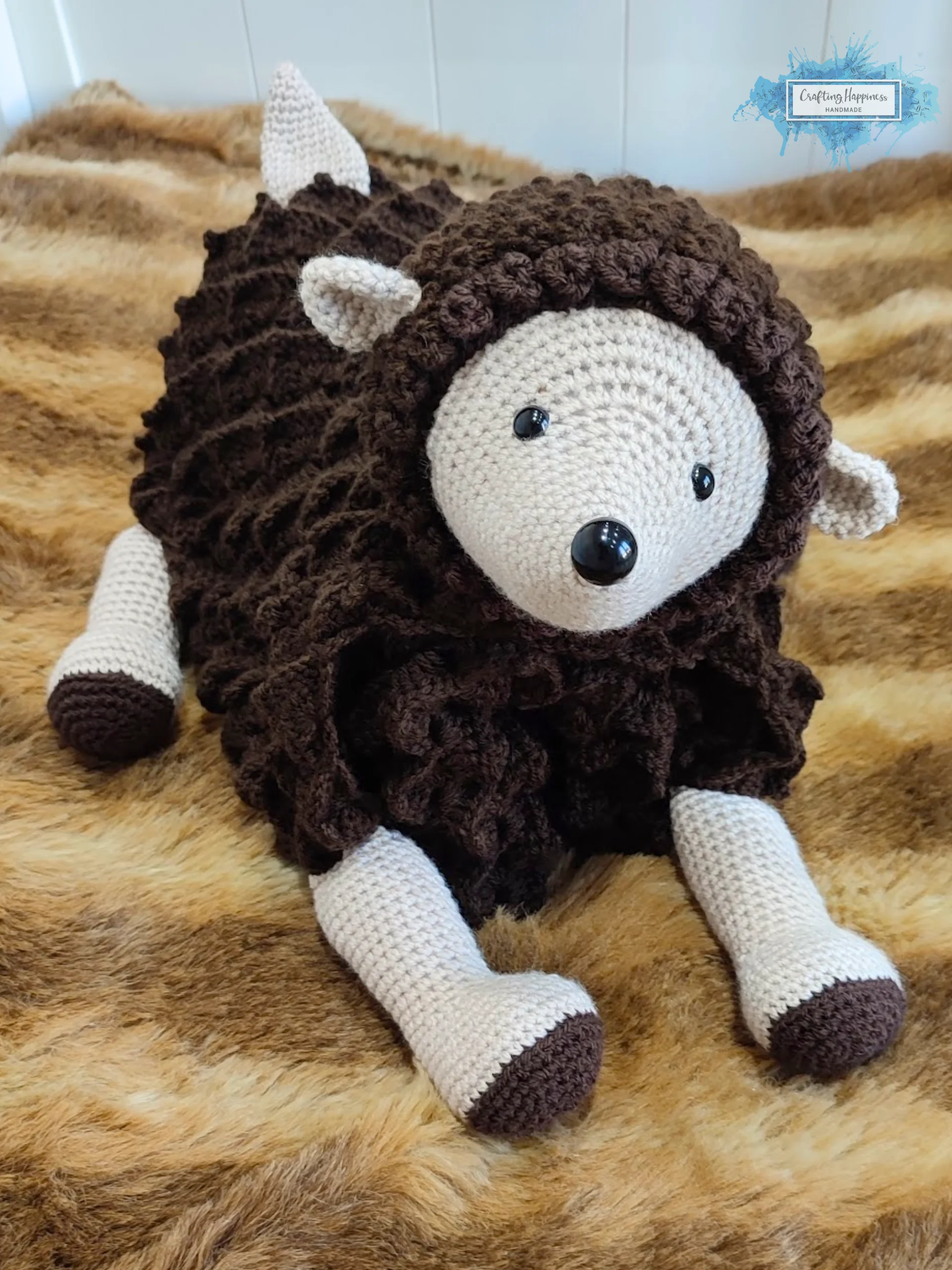 Hedgehog Crochet Baby Blanket Pattern, Pram Toy Lovey (PDF Pattern) product image (2)
