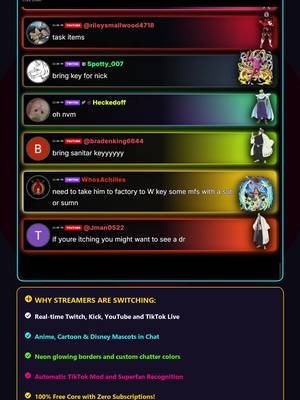 LINK IN BIO ***Free Multi-Chat that connects to TikTok, Twitch, YouTube and Kick Unlock the Pro Theme Features Inside the chat #streaming #multichat #developer #livestream #datonenative ***LINK IN BIO 