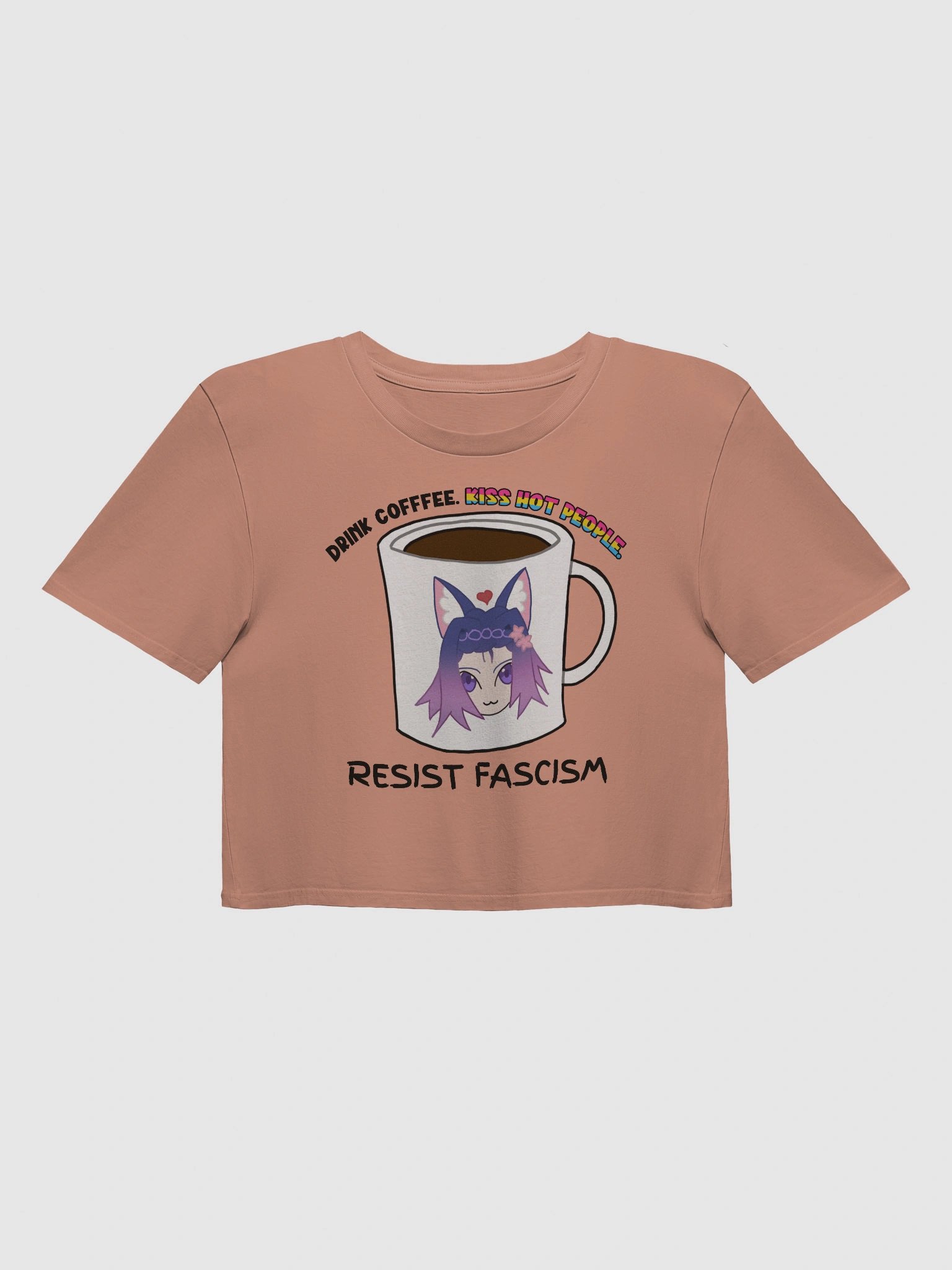 Drink Coffee. Pan Kiss Hot People. Resist Fascism Crop product image (16)