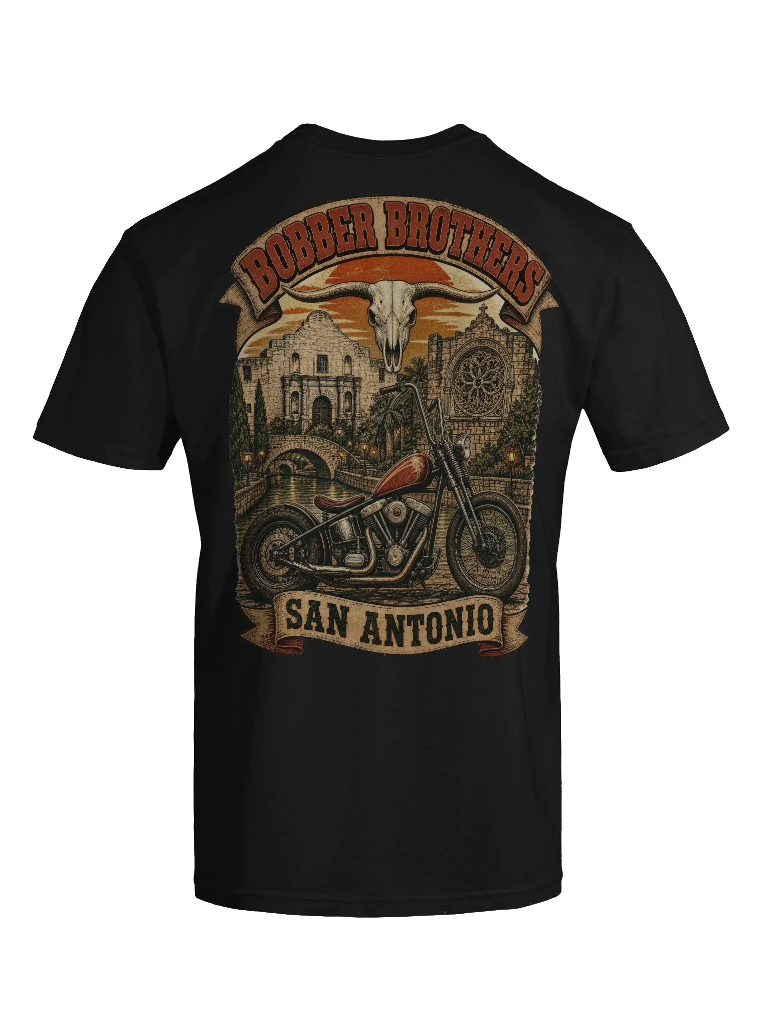 San Antonio motorcycle t-shirt design by Bobber Brothers