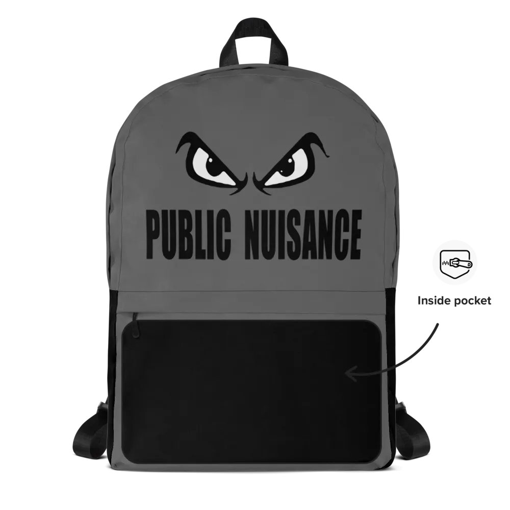 Public Nuisance Large Print Gray Backpack product image (3)