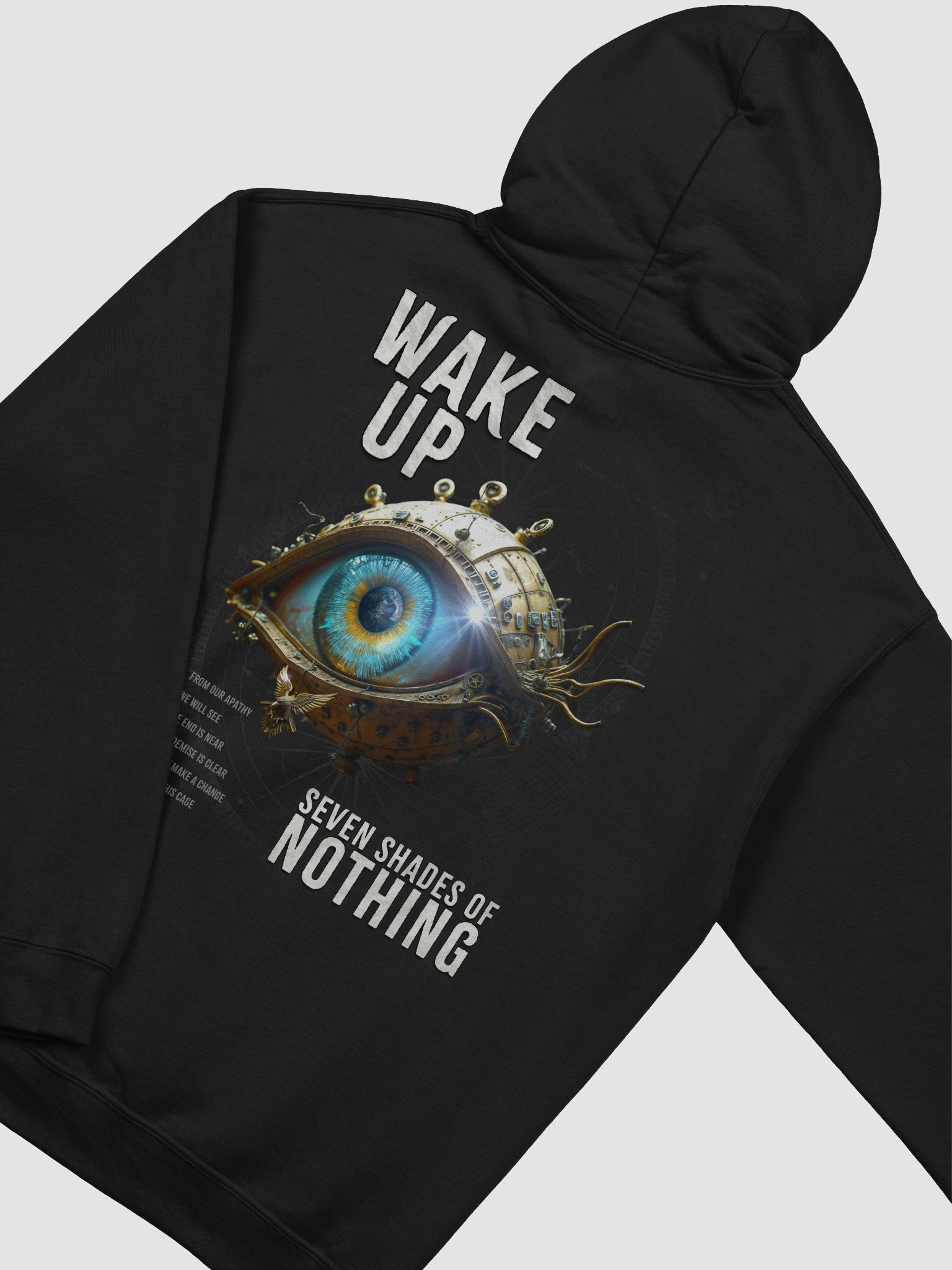 “Wake Up” single artwork hoodie – cinematic rock apparel from Seven Shades of Nothing – Gildan Classic Hoodie product image (4)