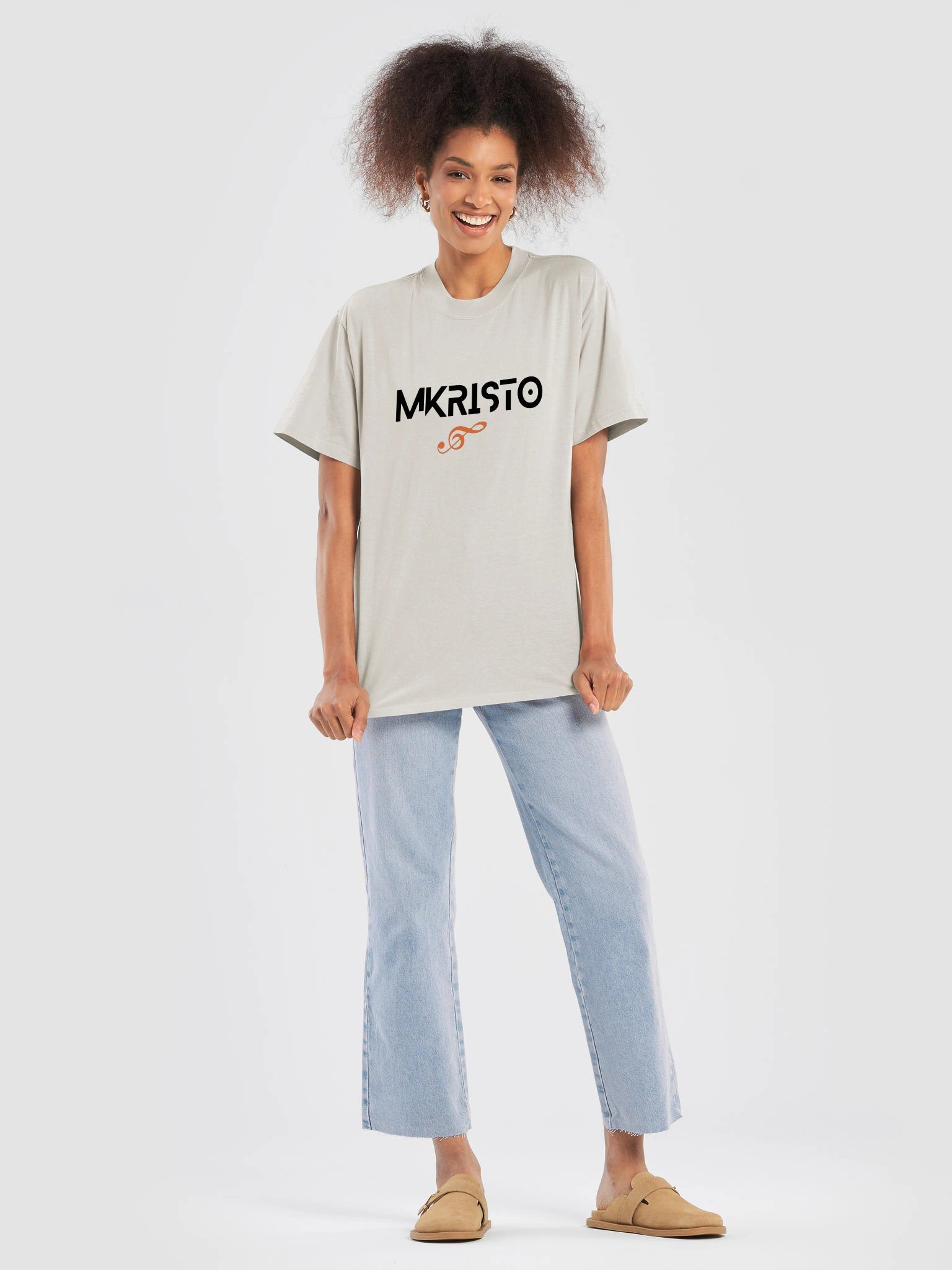 Minimal Orange Loop Oversized Fade Tee product image (5)