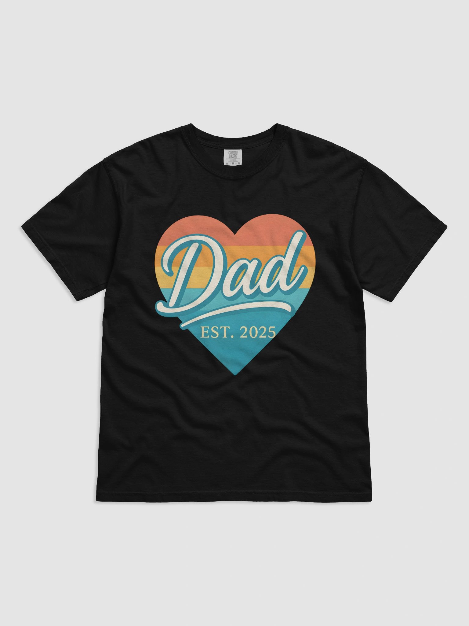 Dad EST. 2025 T-Shirt | New Dad Gift | First Time Father Tee | Colorful Heart Design Shirt product image (1)