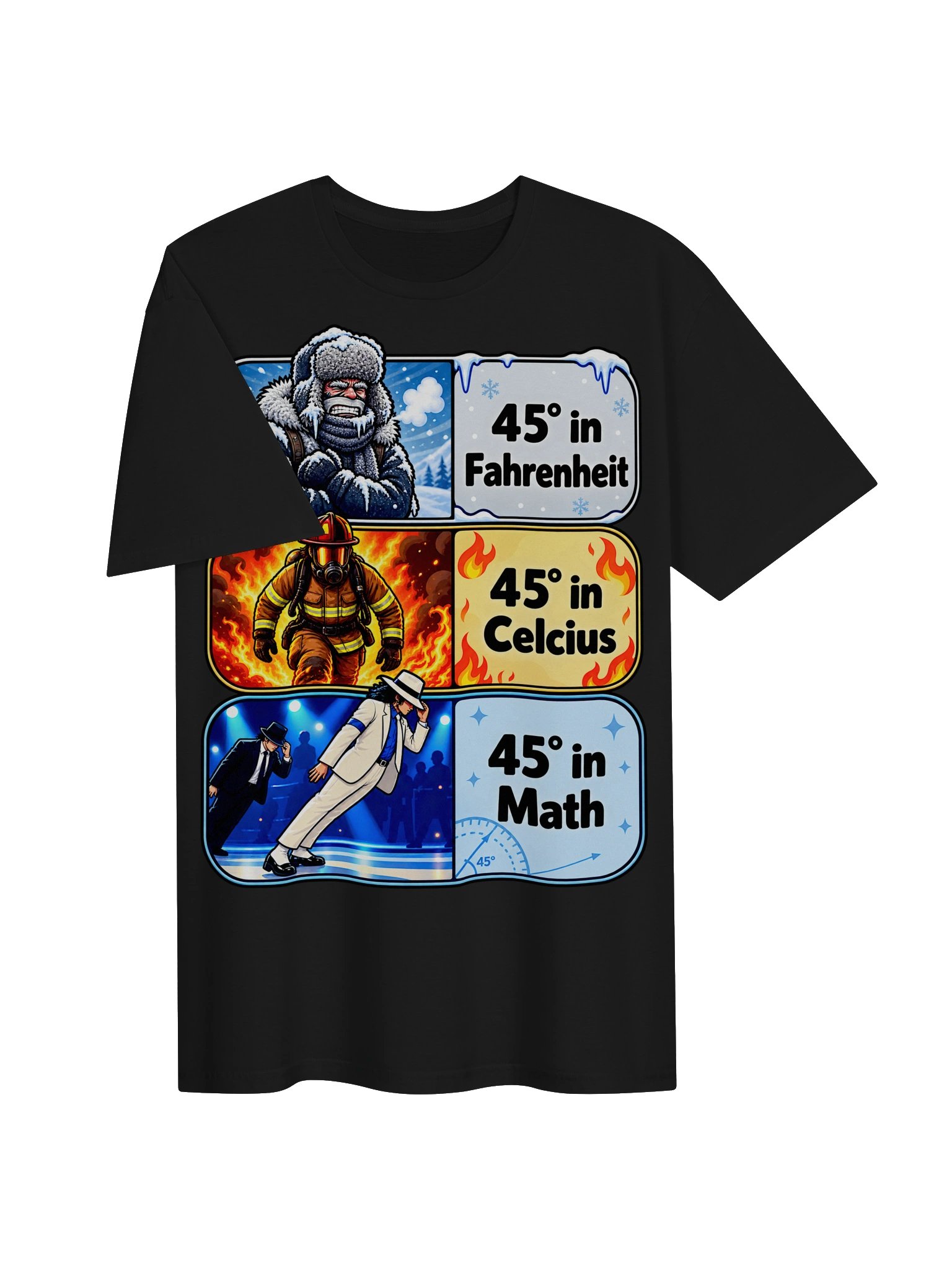 45 Degrees – Fahrenheit, Celsius & Math Funny Science T-Shirt product image (3)