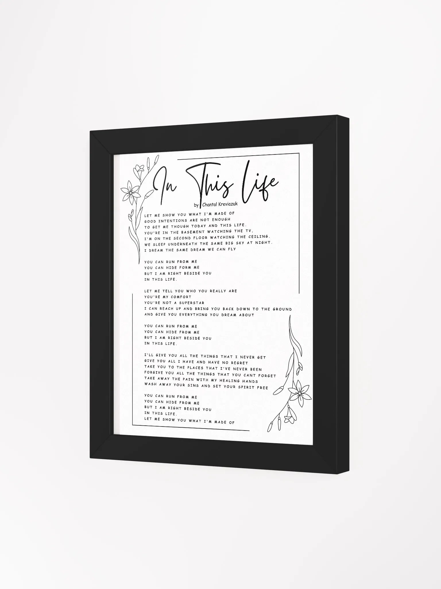 IN THIS LIFE LYRICS FRAMED WALL ART product image (3)