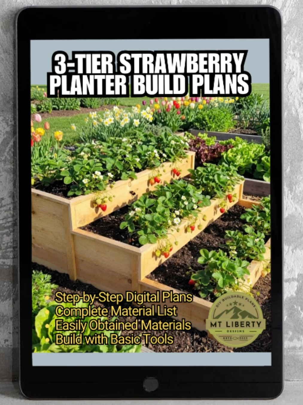 3-Tier Cedar Vertical Garden: DIY Strawberry & Herb Tower Build Plans product image (1)