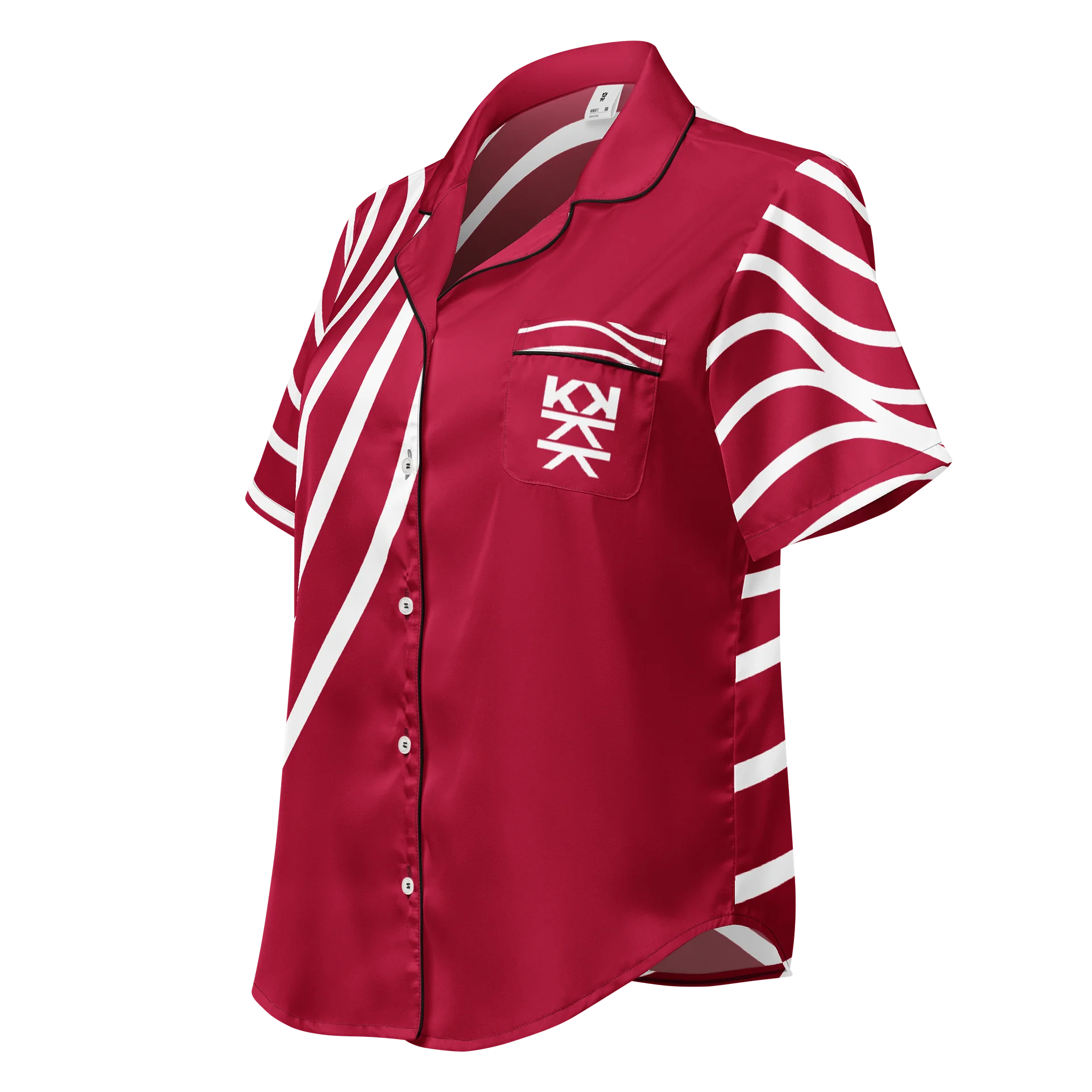 Red Wave Abstract Pajama Top product image (1)