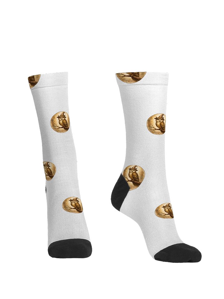 Whimsical Owl Reading Crew Socks product image (2)