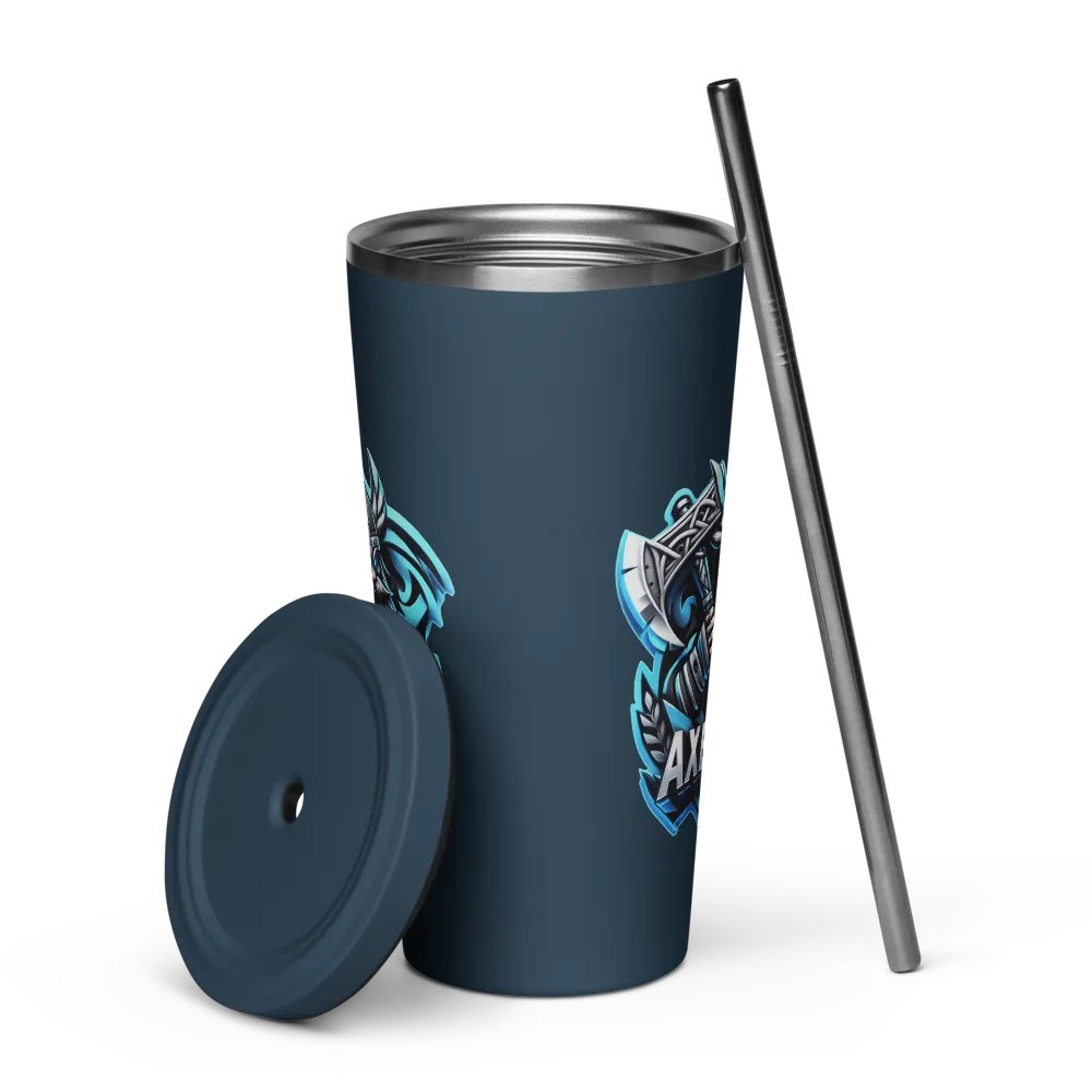 Angry Axe Insulated Tumbler w/metal straw product image (6)