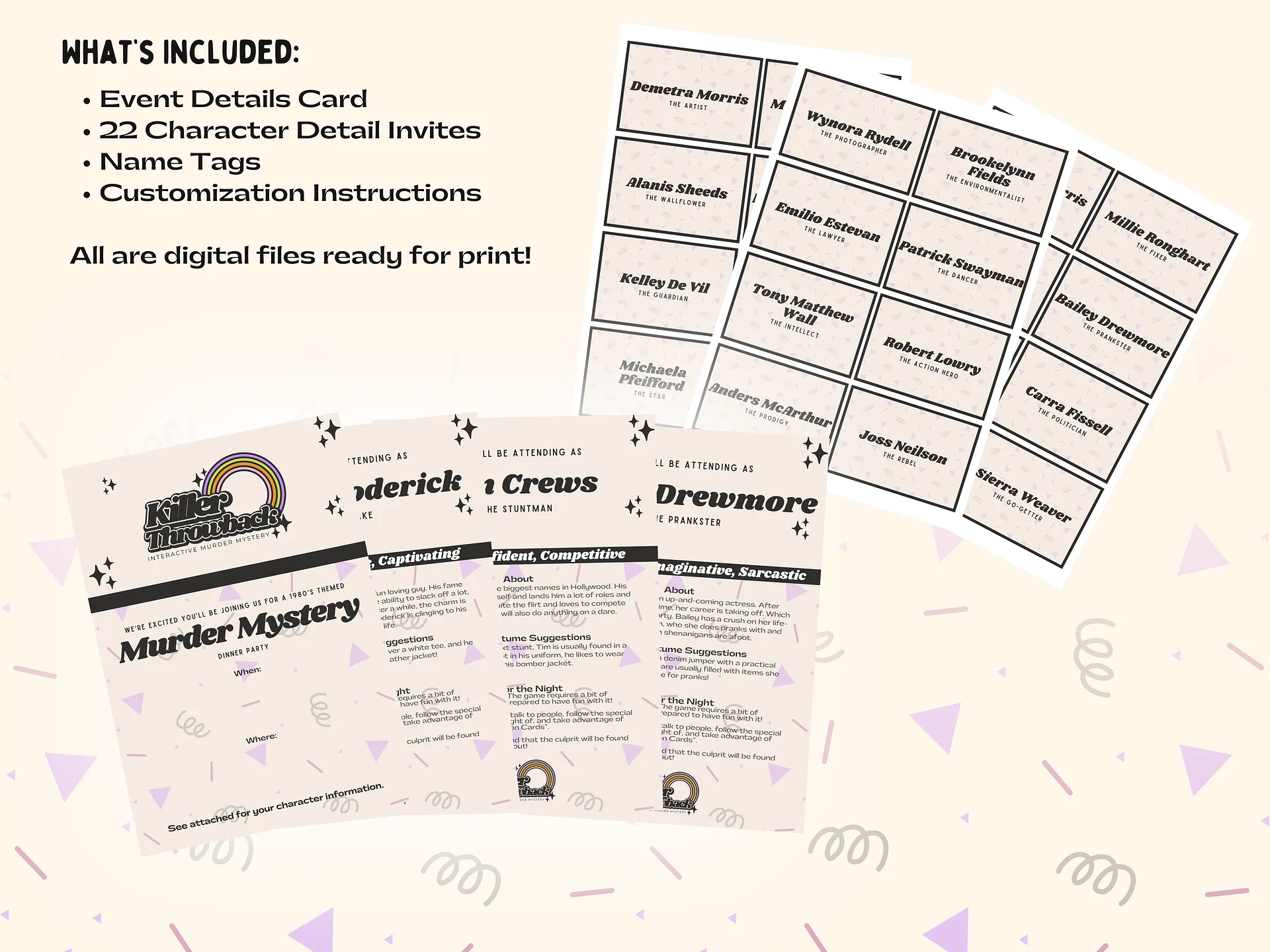 Killer Throwback - A 1980s Murder Mystery - Invitations Add-On product image (2)
