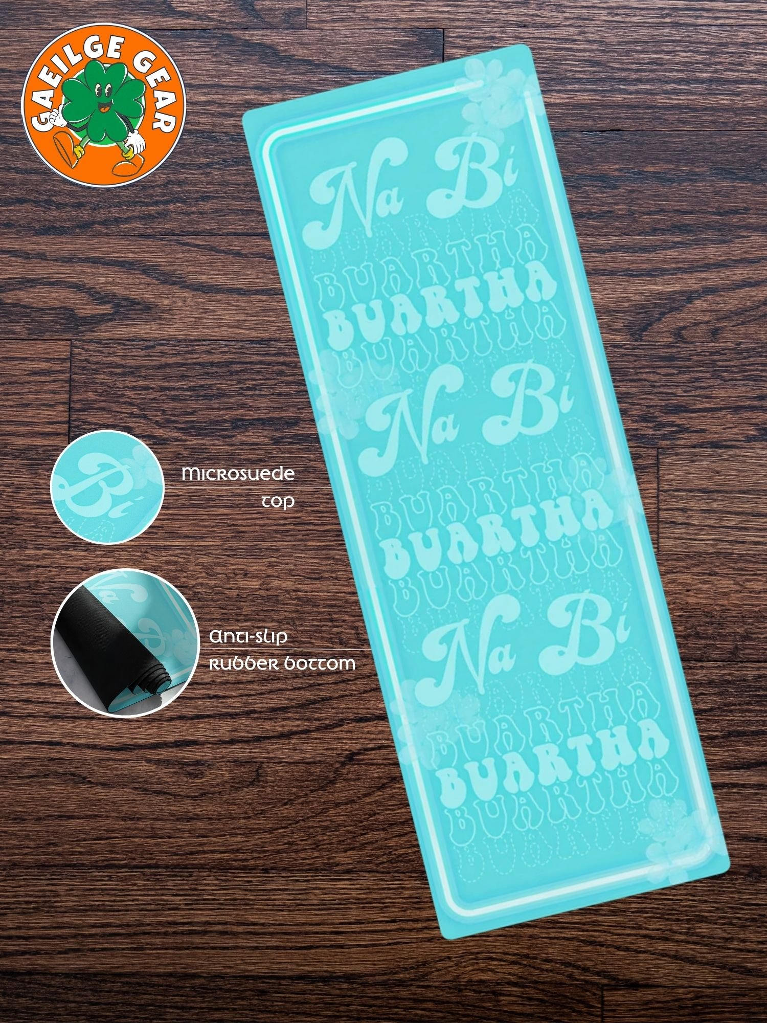 Ná bí buartha - Irish Language Yoga Mat in Peppermint 🧘🏻‍♀️ product image (2)