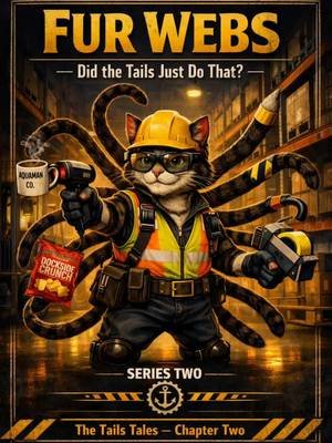 Fur Webs Has Arrived Sometimes a character tells you who they really are. When we first introduced Spider Cat, it was a working title that fit the original concept. But as the story grew, so did the character. The more we wrote, the more it became clear that this wasn't just a cat with spider abilities. He's a warehouse worker with seven opinionated tails, a talent for finding trouble, and a habit of solving problems in the most unexpected ways. So it's official... Spider Cat is now Fur Webs. The full in-universe title is: The Fur-Coated Web and the Seven Tails But, thanks to Dockhound doing what Dockhound does best, the nickname 