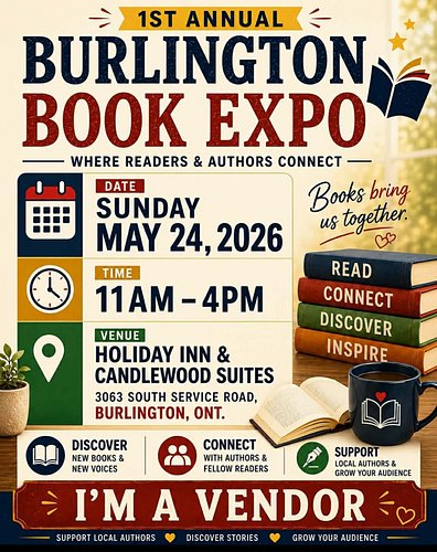 Hey everyone! 📚✍️

If you’re local, come out and meet me at the 1st Annual Burlington Book Expo! I’ll be signing paperback co...