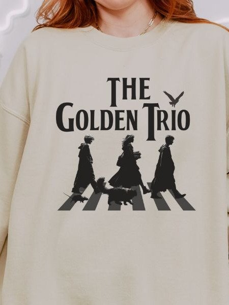 Golden Trio on Abbey Road Parody Vintage Cozy Fall Sweatshirt product image (5)