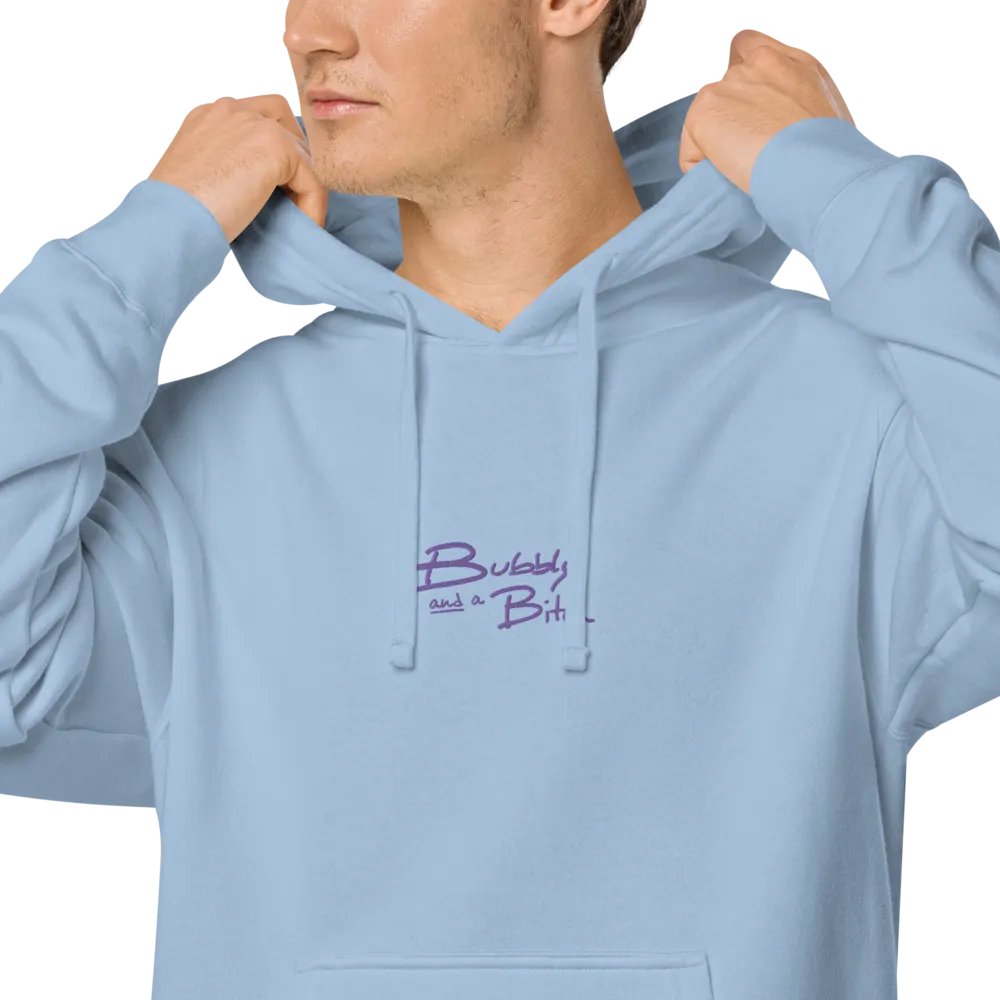 Bubbly and a B*tch (purple) embroidered pigment-dyed hoodie product image (8)