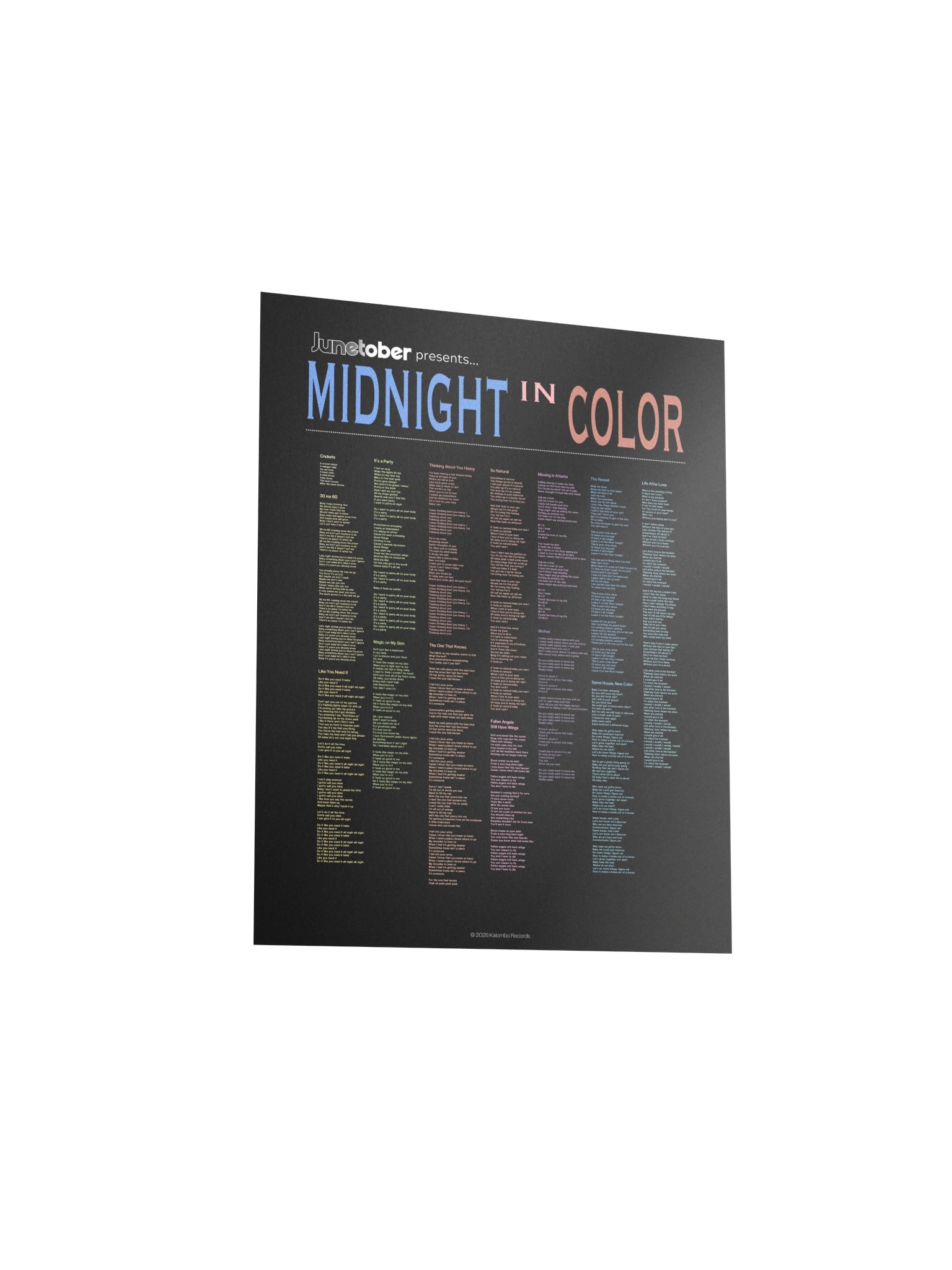 Midnight in Color Lyric Poster product image (8)