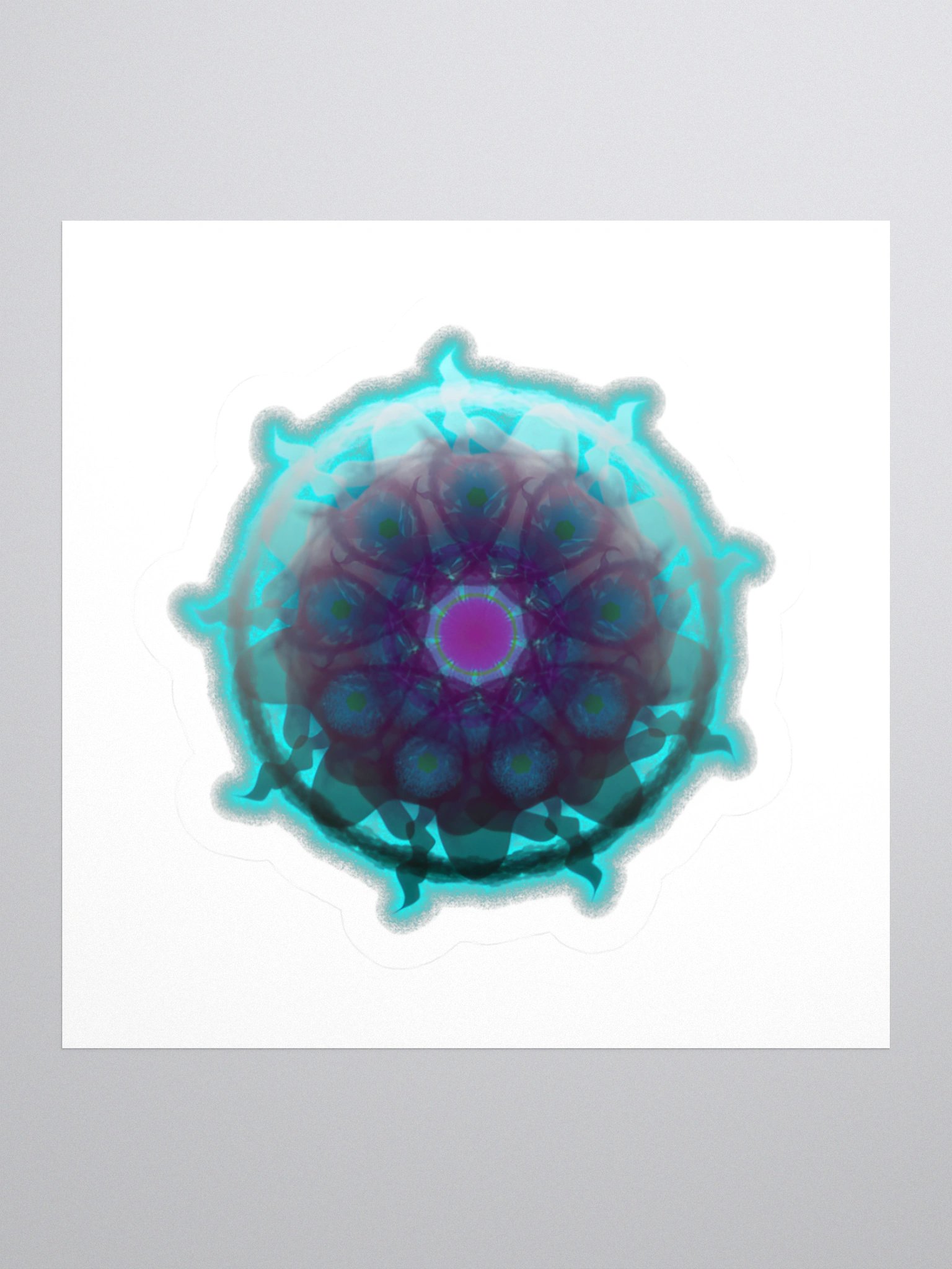 Neon Bloom Mandala Kiss Cut Sticker product image (3)