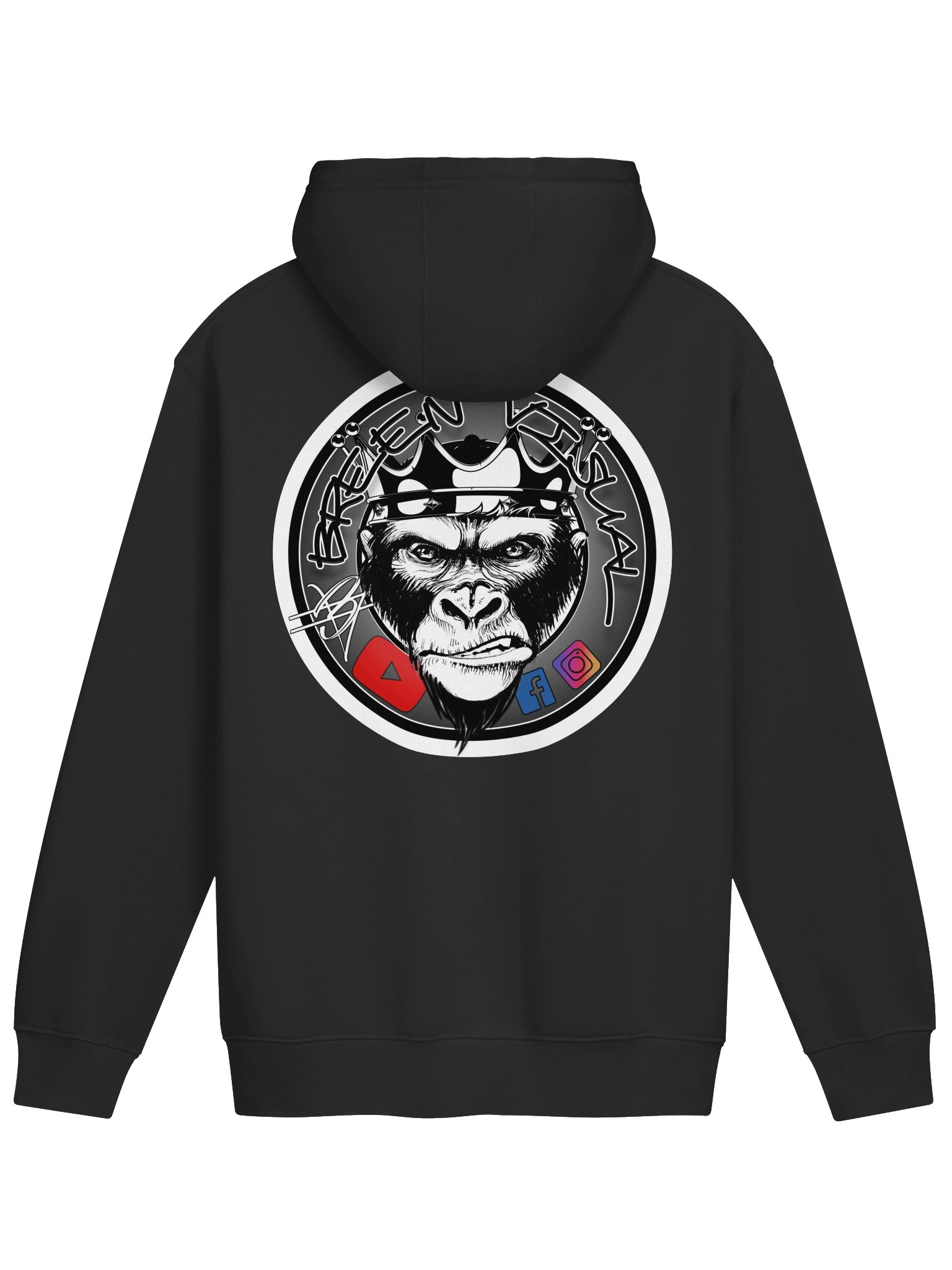 BreenVisual Signature Gorilla Hoodie [white front] product image (2)