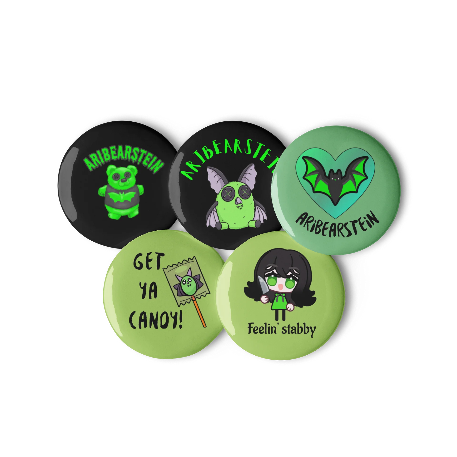 Ari Bat Heart Pin Set product image (3)